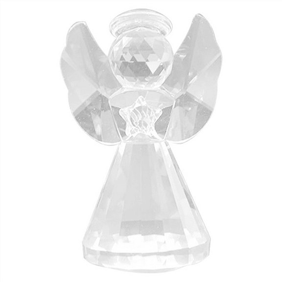 Crystal Angel Figurine Decor, Glass Guardian-Angel Statue Figurines Collectibles, Pretty Ornament Gifts for Women