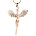 thumbnail image 1 of Crystal Angel Urn Necklace Cremation Urn Necklace for Ashes Angel Wing Keepsake Locket Stainless Steel Cross Cremation Jewelry Waterproof Memorial Pendant, 1 of 7