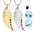 thumbnail image 1 of Crystal Angel Wing Cremation Jewelry Urn Necklace for Ashes for Women Men Stainless Steel Urn Pendant Ashes Holder Memorial Jewelry, 1 of 9