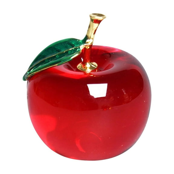 Crystal Apple 50Mm Red Translucent For Home Gift Giving Holiday Decoration