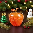 thumbnail image 1 of Crystal Apple Christmas Ornament Gift - Handcrafted Glass Decor Eve Present for Couples Romantic Keepsake Holiday Table Accent(Orange), 1 of 6