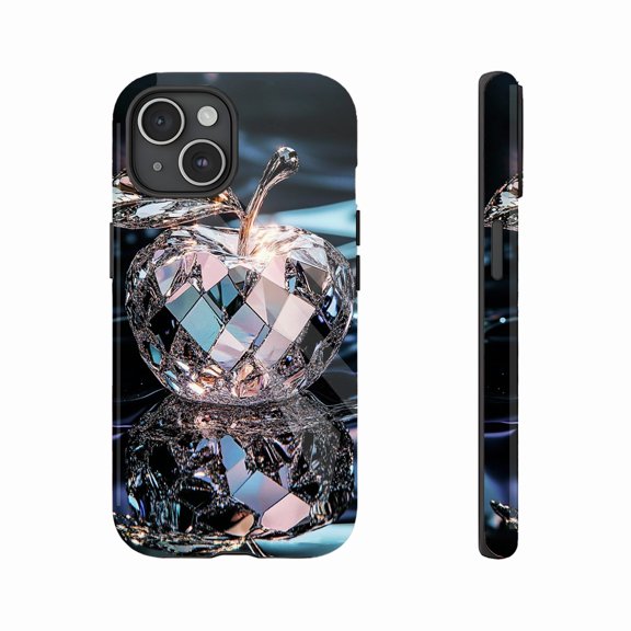 Crystal Apple Design Stylish Protective Case for iPhone Users Festive Gift Compatible with iPhone 11/12/13/14/15/16 (Pro Max/Plus)