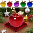 thumbnail image 1 of Crystal Apple Figurine Christmas Table Decoration Hand Blown Glass Apple Statue Fruit Figurine Ornament for Christmas Gift Birthday Wedding Home Living Room Dining Table Decor, 1 of 7
