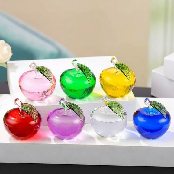 Crystal Apple Ornament Christmas Gift, Red Apple Ornament for Christmas Tree, Holiday Party Favor and Stocking Stuffer, Glass Apple Trinket for Mantel Display and Tabletop Decor Akmoler