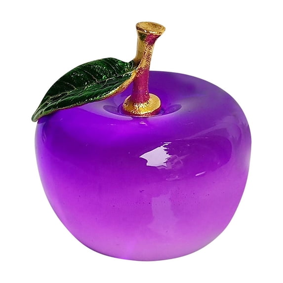 Crystal Apple Ornament Decoration for Birthday Holiday Car Festival Decor Valentine's Day Gift Collectible Sparkling Home Dcor 2 Inch Purple