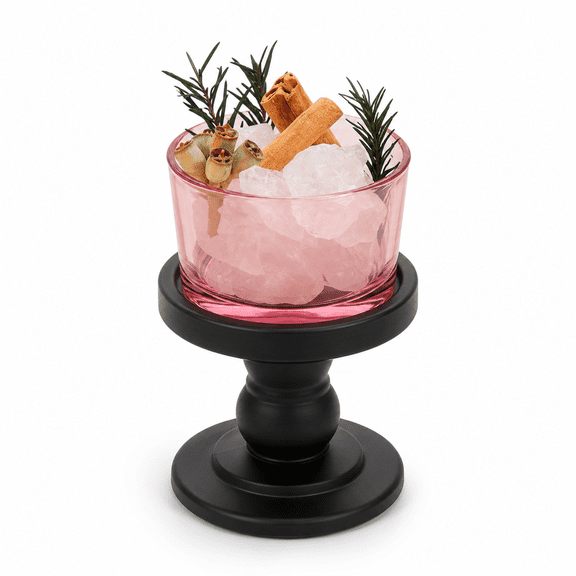Crystal Aroma Diffuser Stone Decor with Glass Cup Dried Flowers and Black Base for Home Tabletop Decoration