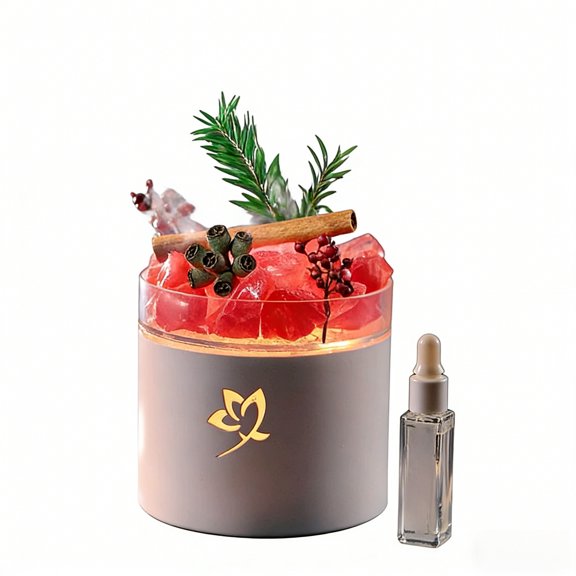 Crystal Aromatherapy Diffuser Night Light, Color Changing Light, Humidifier, Auto Shut-Off, with Crystals and Fragrance Oil