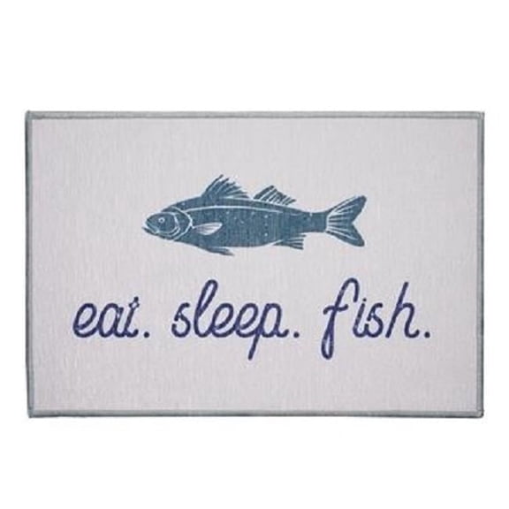 Crystal Art 455838 27 x 18 in. Eat Sleep Fish Doormat