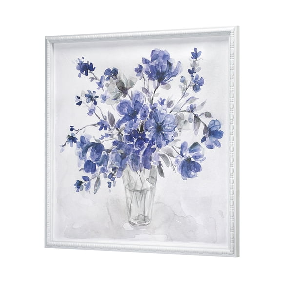 Crystal Art Gallery Blue Flower Vase Framed Wall Ar Décor 20" x 20"