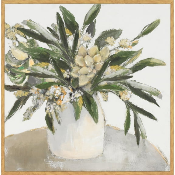 Crystal Art Gallery Contemporary Still Life with Vase Framed Canvas Art, Neutrals
