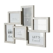 Crystal Art Gallery Distressed Cream White Wall Hanging Photo Collage Picture Frame - 12.5" x 18"
