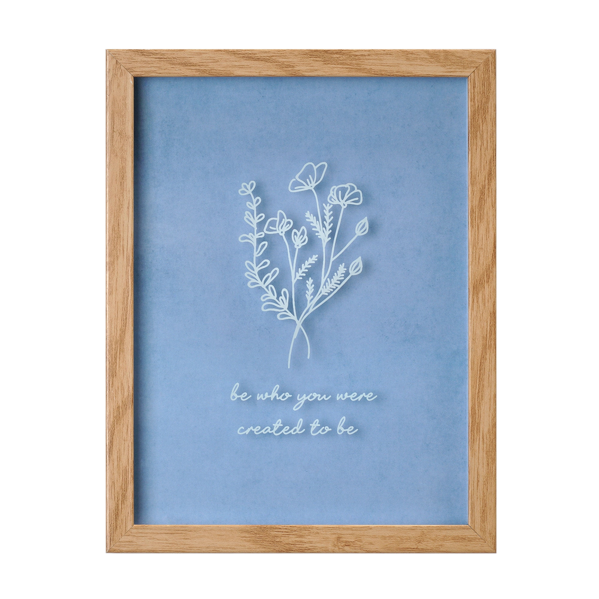 Crystal Art Gallery Blue Y Framed Printed Floral Glass