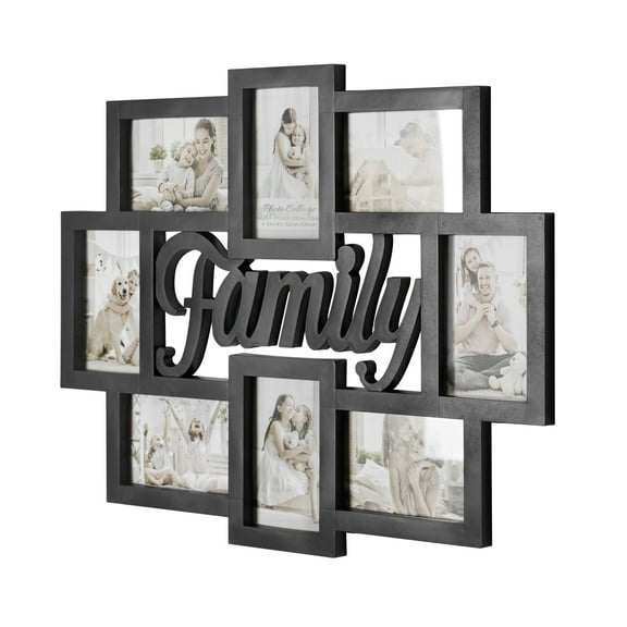 Crystal Art Gallery Family Black Wall Hanging Decorative Collage Picture Frame - 17.5" x 22"