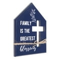 thumbnail image 1 of Crystal Art Gallery Family Typographic House-Shaped Wood Wall Plaque Art - 8" x 6", 1 of 7