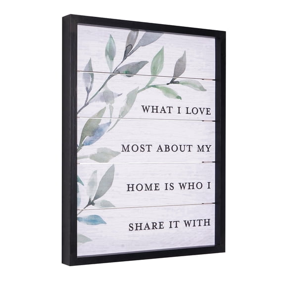 Crystal Art Gallery Framed Typographic Box Top Wall Art 15" x 19"