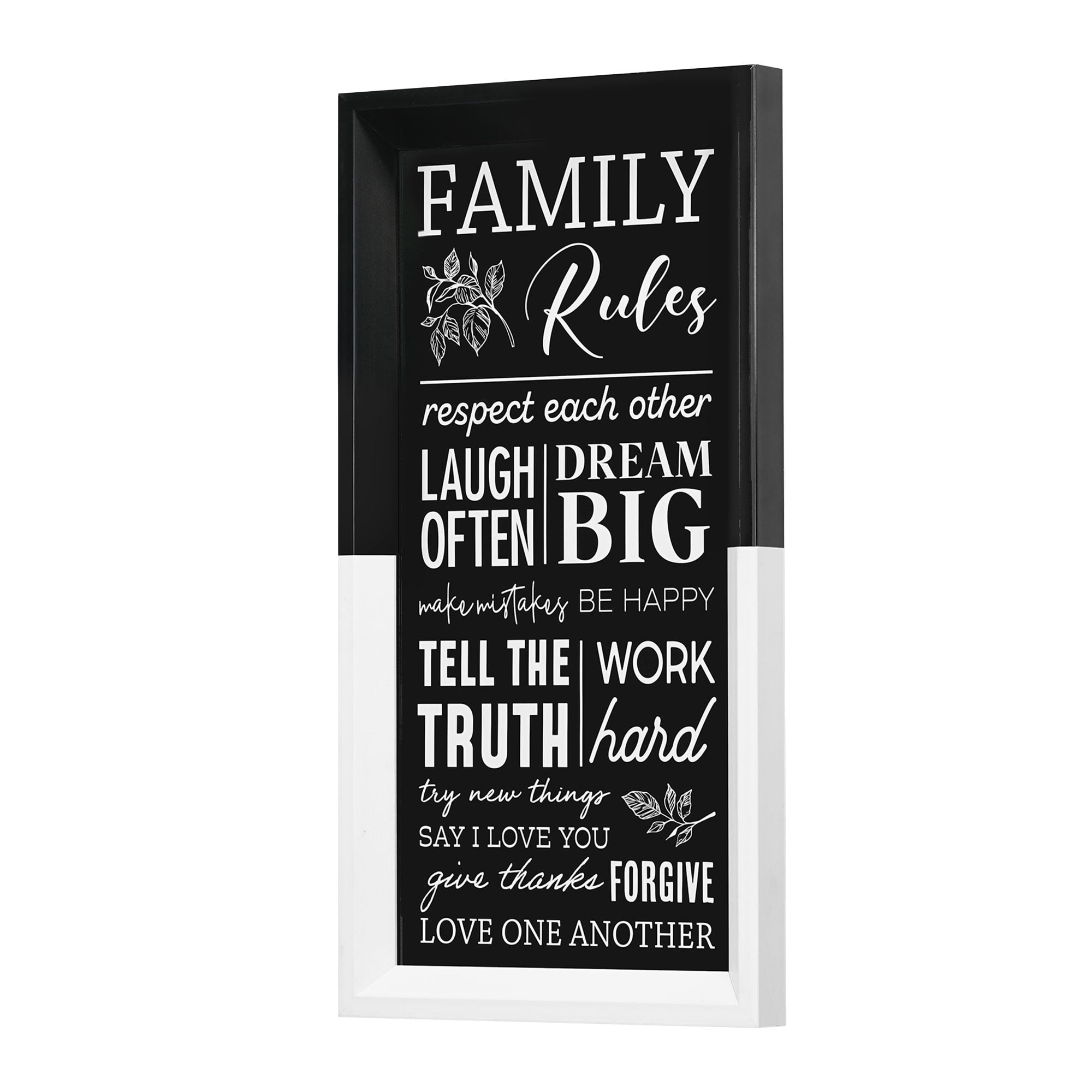 Crystal Art Gallery Gray Family Inspirational Rules Framed Printed Wall