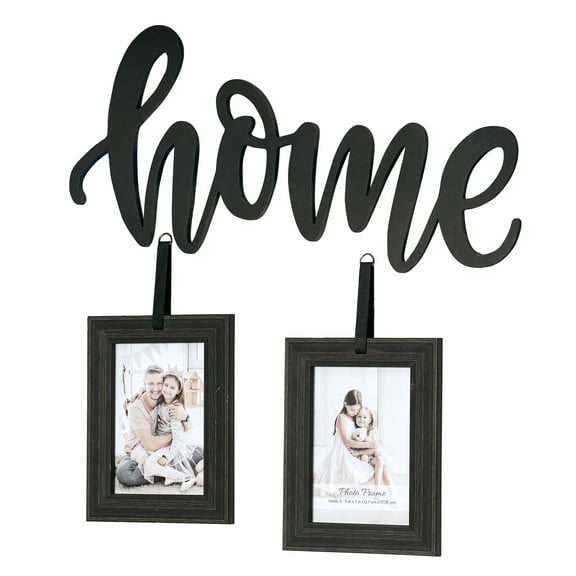 Crystal Art Gallery HOME Rustic Hanging Family Picture Frame - Holds (2) 5"x7" Photos