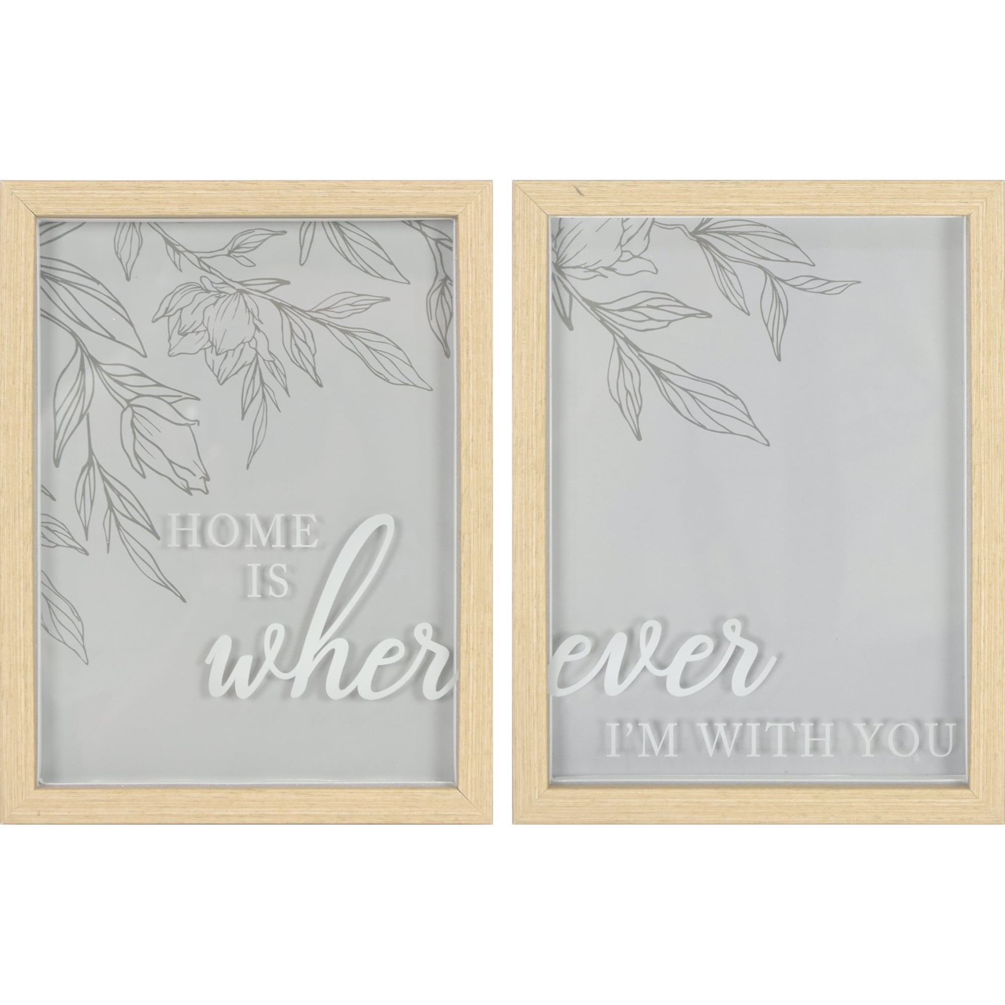 Crystal Art Gallery Home is Wherever I'm with You Typography Print, Grays