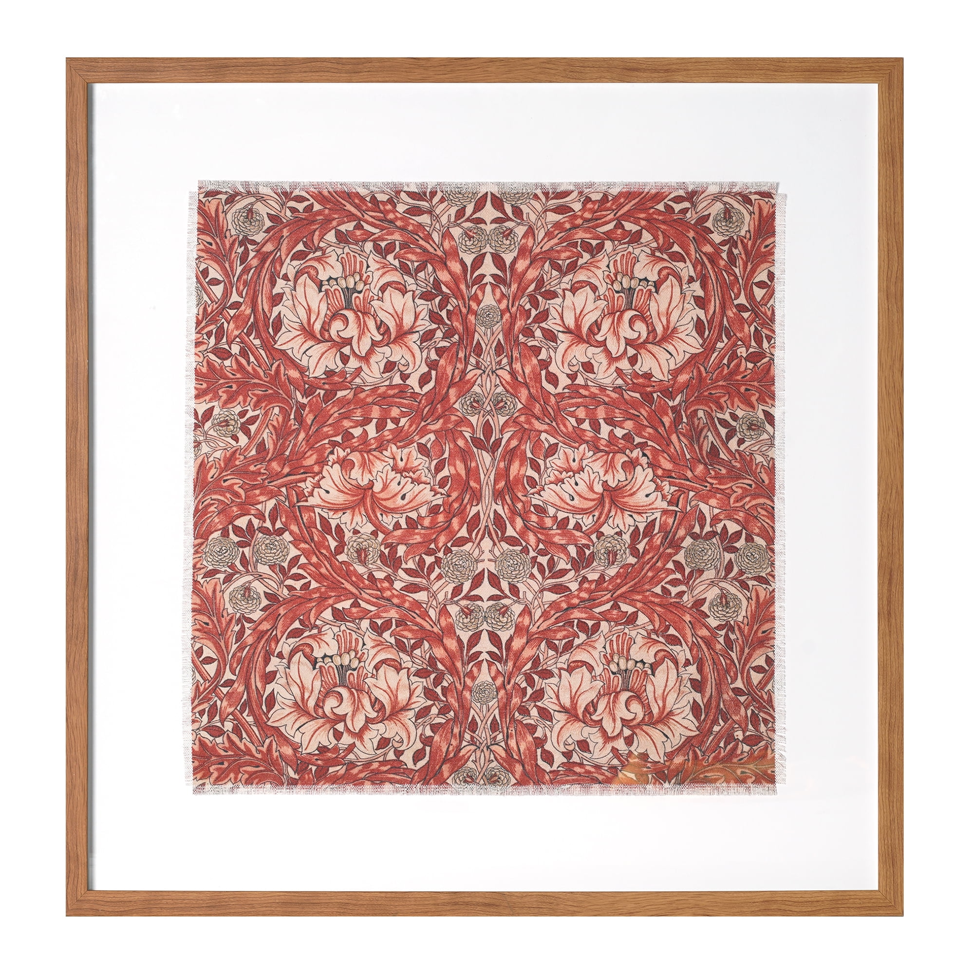 Crystal Art Gallery Linen William Morris Traditional Framed Wall Art Print, Reds