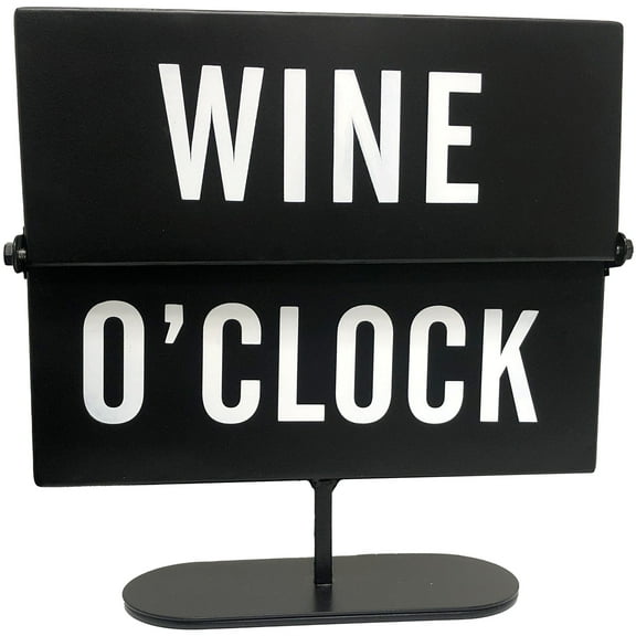Crystal Art Gallery Mainstays Black & White Metal Wine and Coffee Tabletop Flip Sign, 7.9" x 8.5"