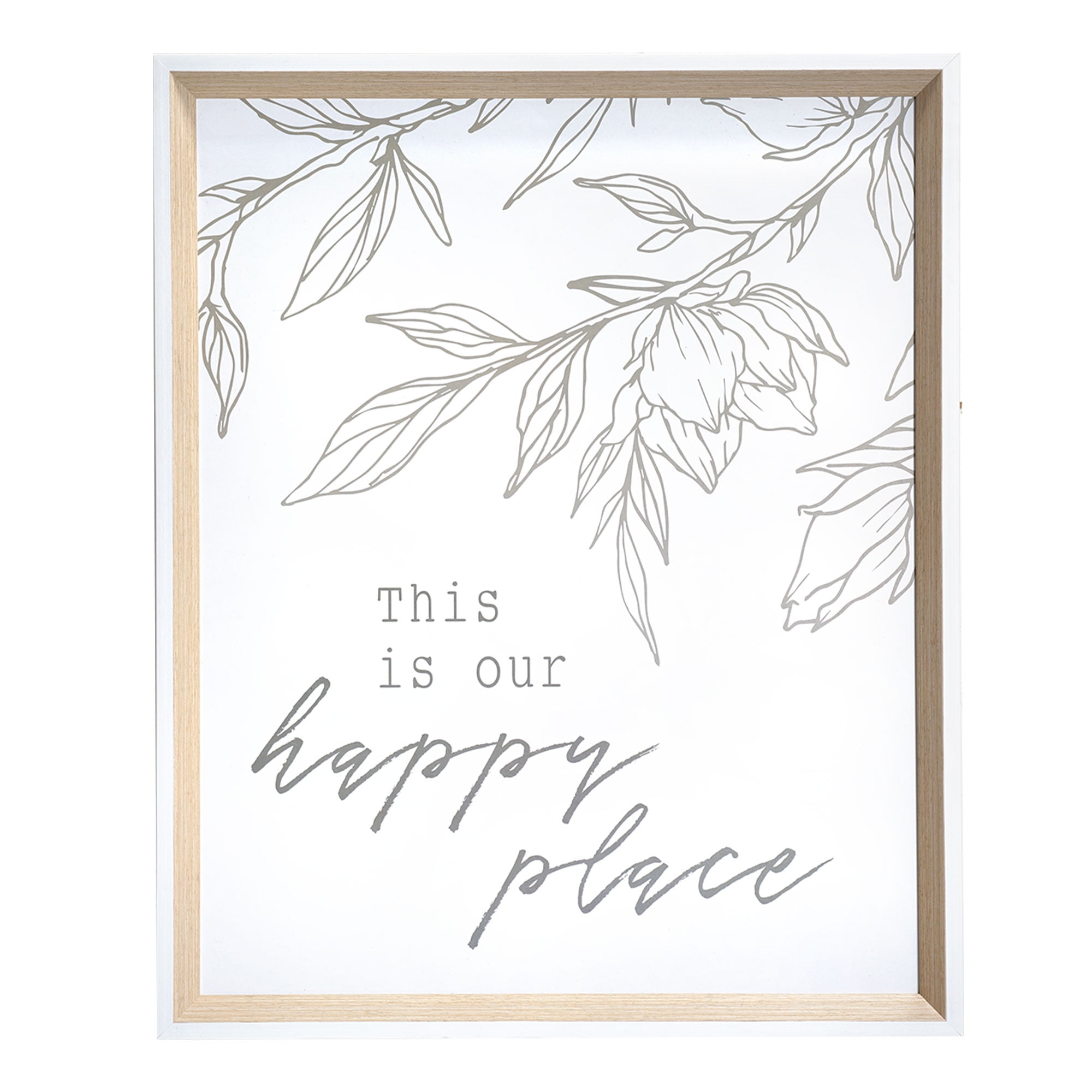Crystal Art Gallery Rectangle Happy Place Framed Wall Art Home Décor Size 18" x 22" Set of 1