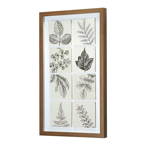 Crystal Art Gallery Vintage Botanical Panels Framed 13" x 22"