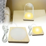 Crystal Art Light Base LED Socket for Crystal Display Crystal Light Resin Lamp Stand Color Change Square Wood Crystal Art USB Lamp Display Base
