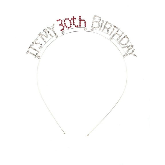 Crystal Avenue One-Size Women's 30th Birthday Pink Crystal Tiara Headband