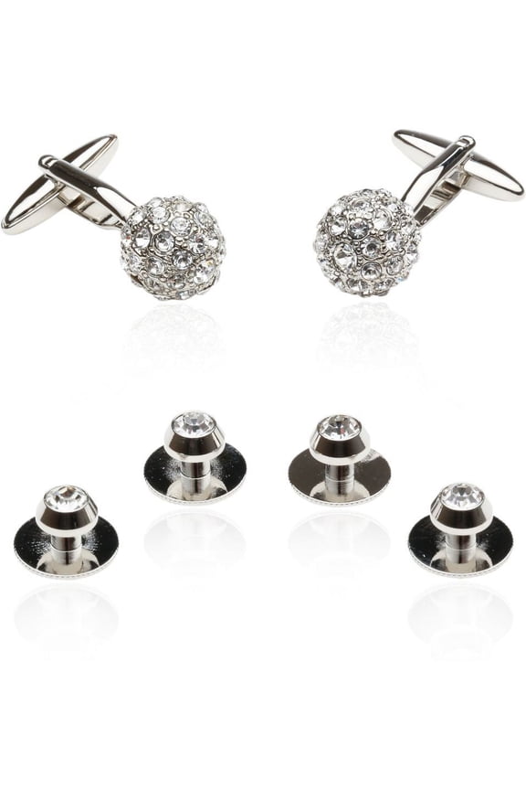Crystal Ball Cufflinks Studs
