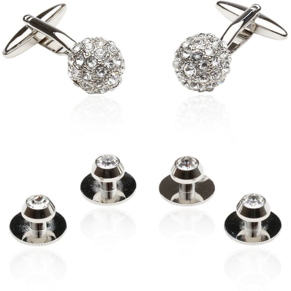 Crystal Ball Cufflinks Studs
