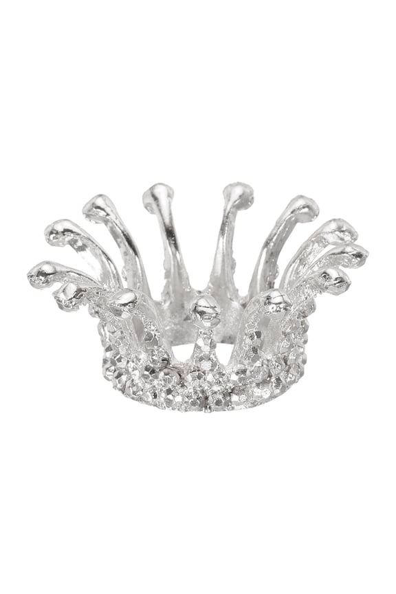 Crystal Ball Display Holder Crown Shaped Egg Stand Display 1.5 Inch Silver Tone