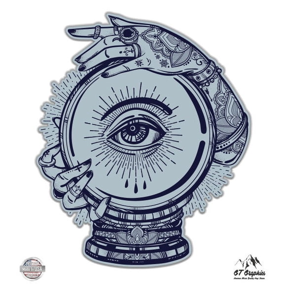 Crystal Ball Eye Spiritual Fortune - 3" Vinyl Sticker - For Car Laptop I-Pad Phone Helmet Hard Hat - Waterproof Decal