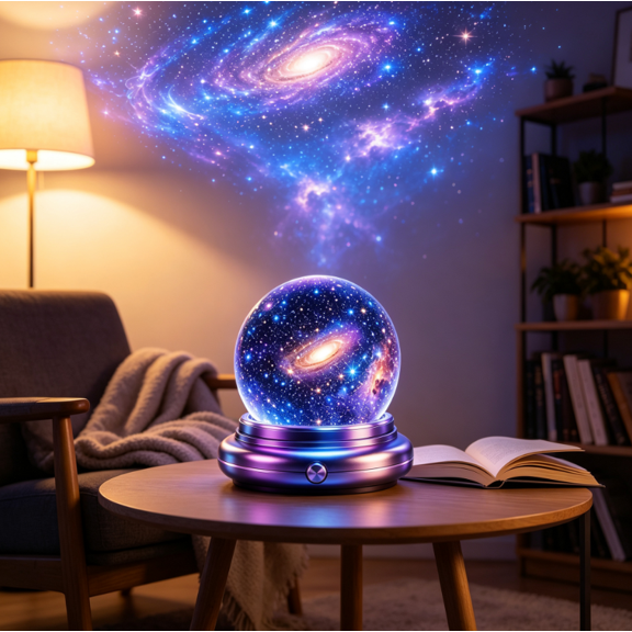 Crystal Ball Galaxy Star Night Light Projector, Star Projector, Galaxy and Starry Sky Projector for Bedroom Ceiling