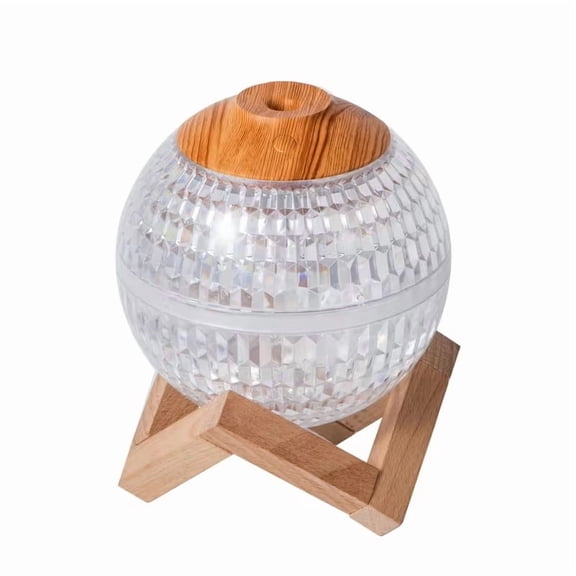 Crystal Ball Humidifier for Desk, Compact Ultrasonic Cool Mist Diffuser with Oil Tray