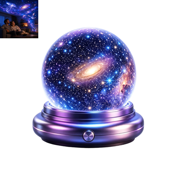Crystal Ball Star Projector, Starry Sky Night Light Projector, Galaxy Projector Night Light, BluePurple Galaxy Projection, Cute NightStand Lamp For Kids Bedroom Home Decor