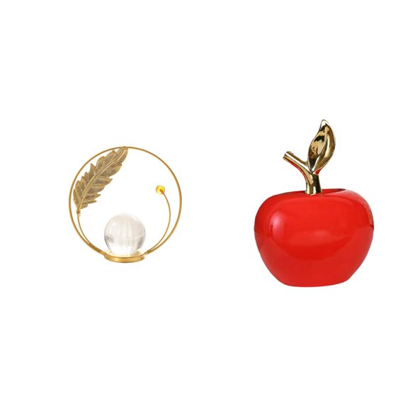 Crystal Ball Statue Figurine Sculpture Ceramic Artistic Design for Living Room Office Bedroom Decor