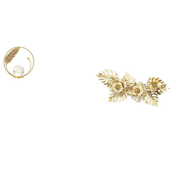 Crystal Ball Statue Metal Figurine Desk Ornament Iron Material Artistic Hollow Pattern Home Office Decor for Living Room