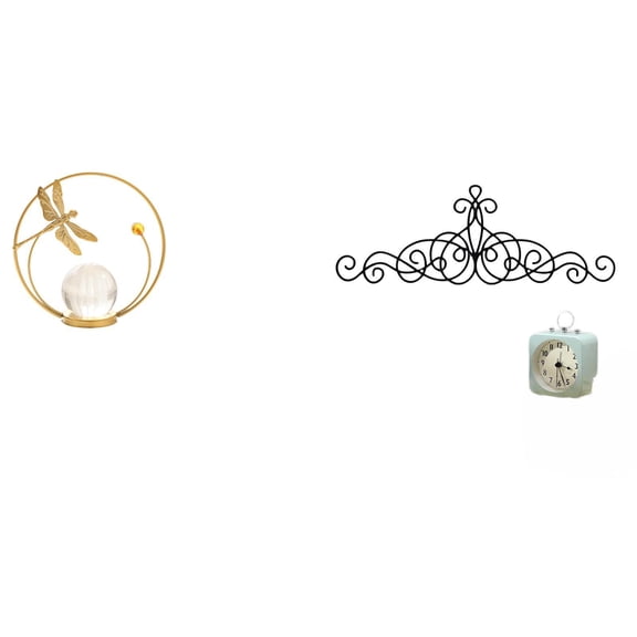 Crystal Ball Statue Metal Figurine Ornament Iron Material Decorative for Living Room Bedroom Office Hallway