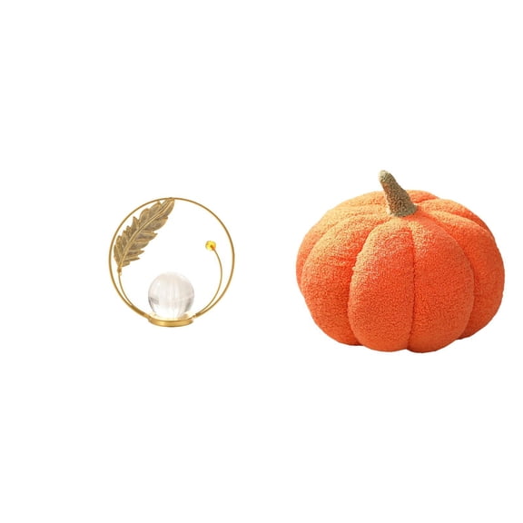 Crystal Ball Statue Pumpkin Pillow Sculpture Plush Material Home Living Room Bedroom Office Decoration