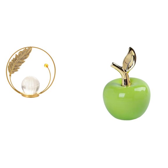 Crystal Ball Statue Sculpture Iron Figurine Unique Ceramic Artwork for Living Room Bedroom Office Decor