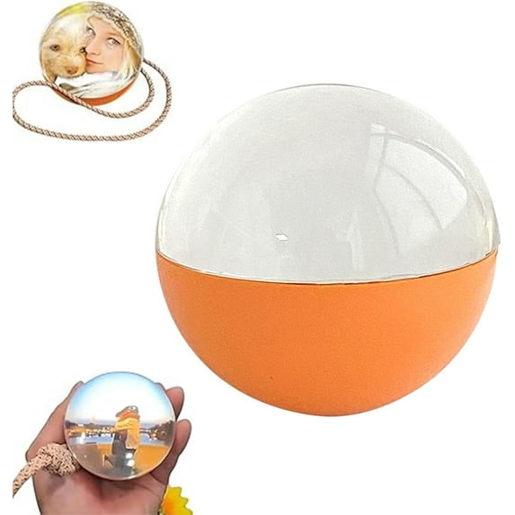 Crystal Ball Video Player, 2.7inch Crystal Ball with Electronic Display, Crystal Ball Digital Display, DIY Video Display Sphere, Bola De Cristal Personalizada—Uploadable Videos & Photos (Orange)