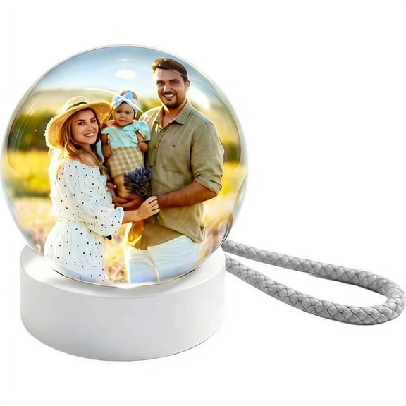 Crystal Ball Video Player Lamp, Bluetooth Speaker with Photo/Video Display, Personalized Memory Sphere Gift for Friends Couples