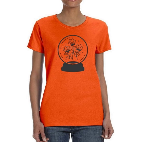 Crystal Ball With Flowers Shaped T-Shirt Women -Image by Shutterstock, Female x-Large