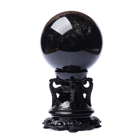 Crystal Ball with Wooden Stand Polished Gemstone Sphere for Healing Energy Used in Reiki Chakra Decoration