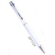 Crystal Ballpoint Pen Filled With Swarovski Crystal Elements Silver Tip, White