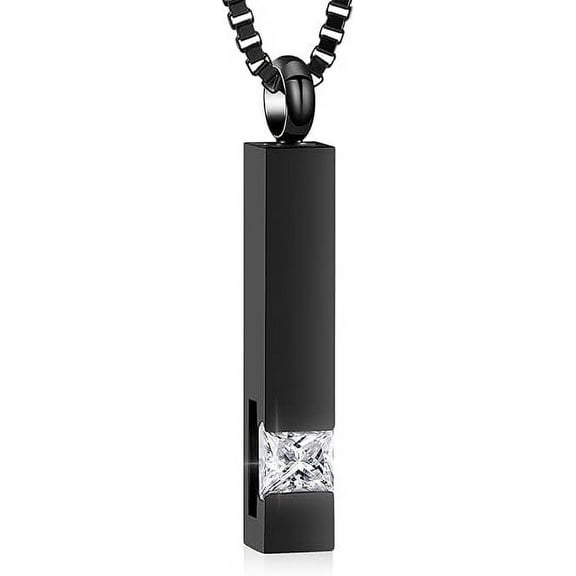 Crystal Bar Cremation Urn Necklaces for Ashes Cremation Urn Jewelry Birthstone Cube Urns for Human / Pet Memorial Ashes Necklace Pendant Keepsake Gifts