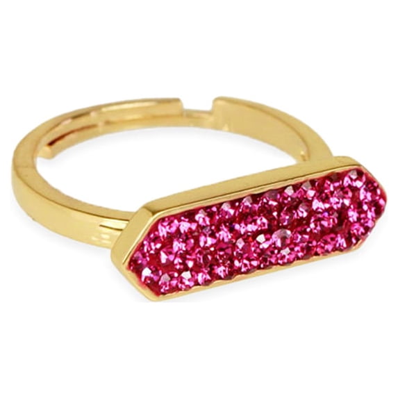 Crystal Bar Gold Plated Ring
