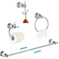 thumbnail image 1 of Crystal Bathroom Accessories, Chrome 24 Inch Towel Bar Set Polished Brass Toilet Paper Holder Towel Ring Coat Hooks Bathroom Hardware 4 Pieces Wall Mounted, 1 of 9