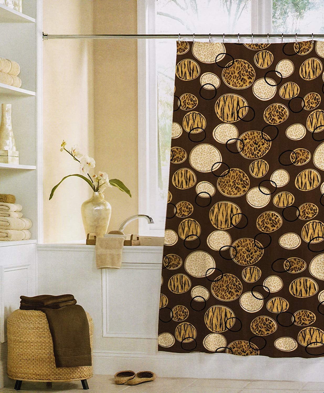 Crystal Bay vinyl Shower Curtain Exotic circles - Walmart.com