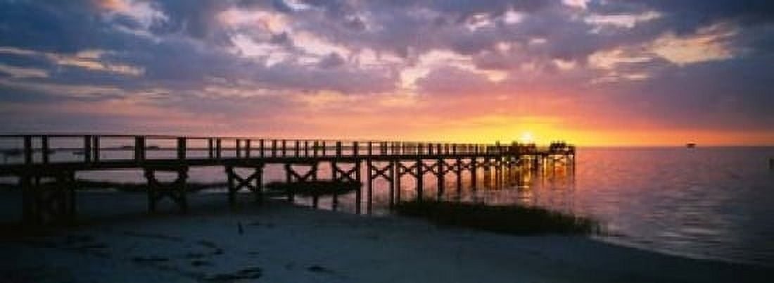 Crystal Beach Pier Florida Canvas Art - Panoramic Images (33 x 12)